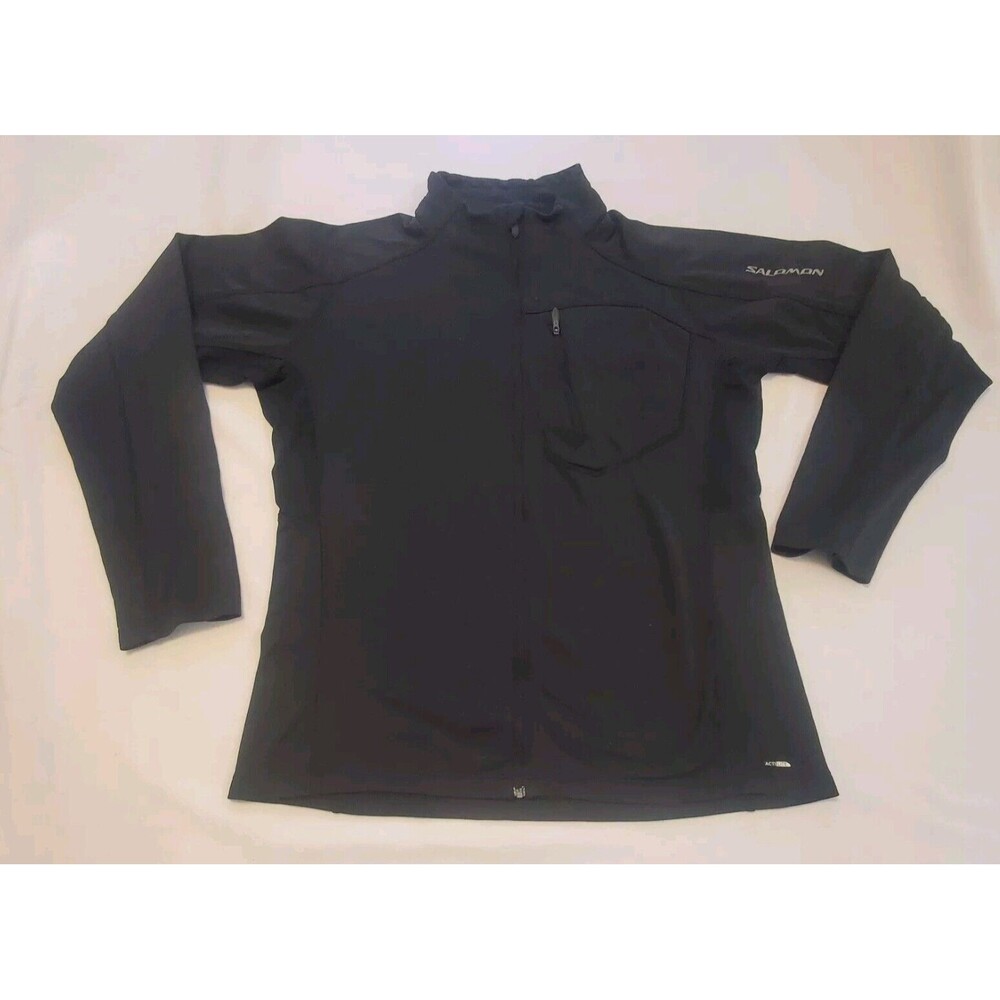 Salomon Womens Full Zip Jacket Athleisure Acti Lite Sz Large Black